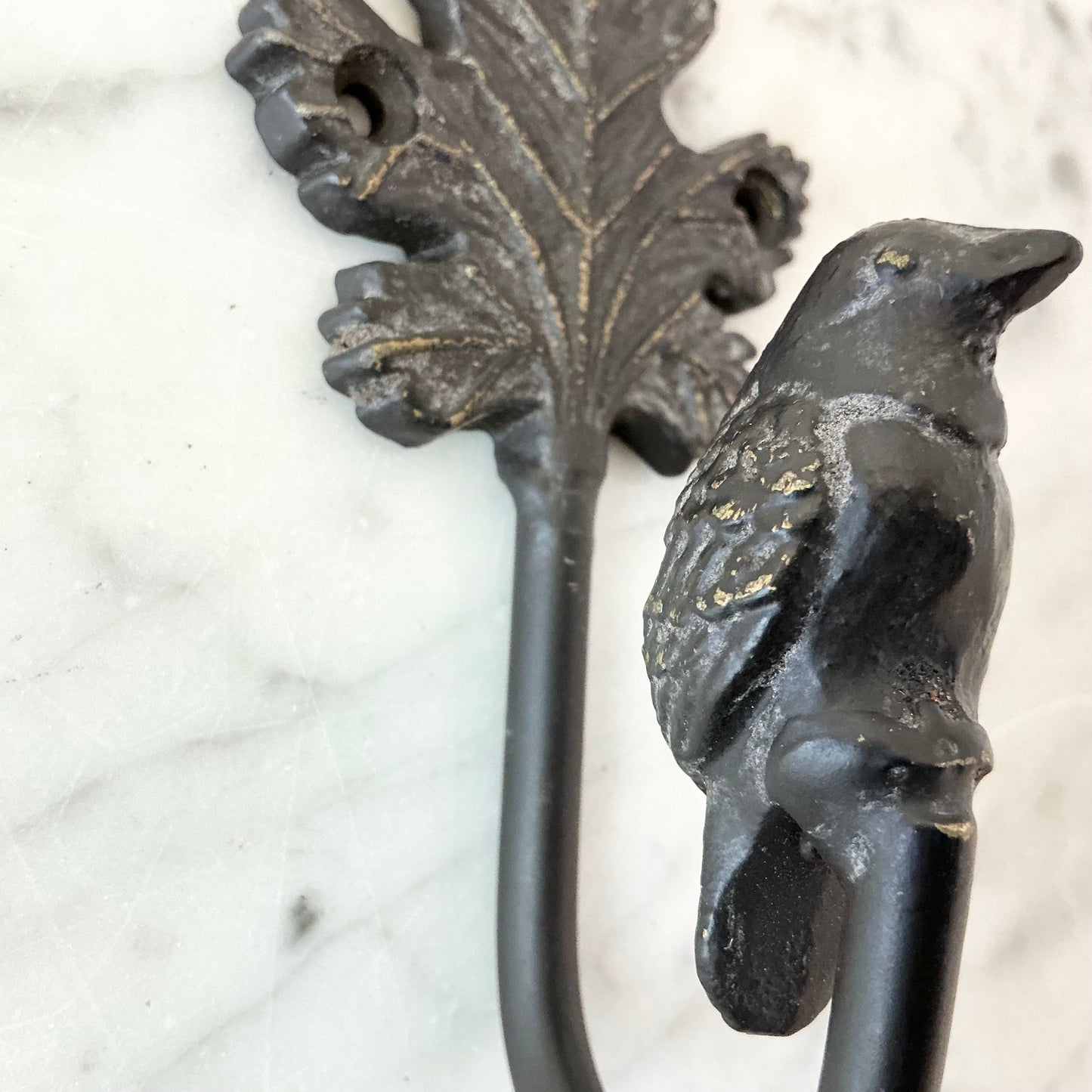 Found Bird + Leaf Hook