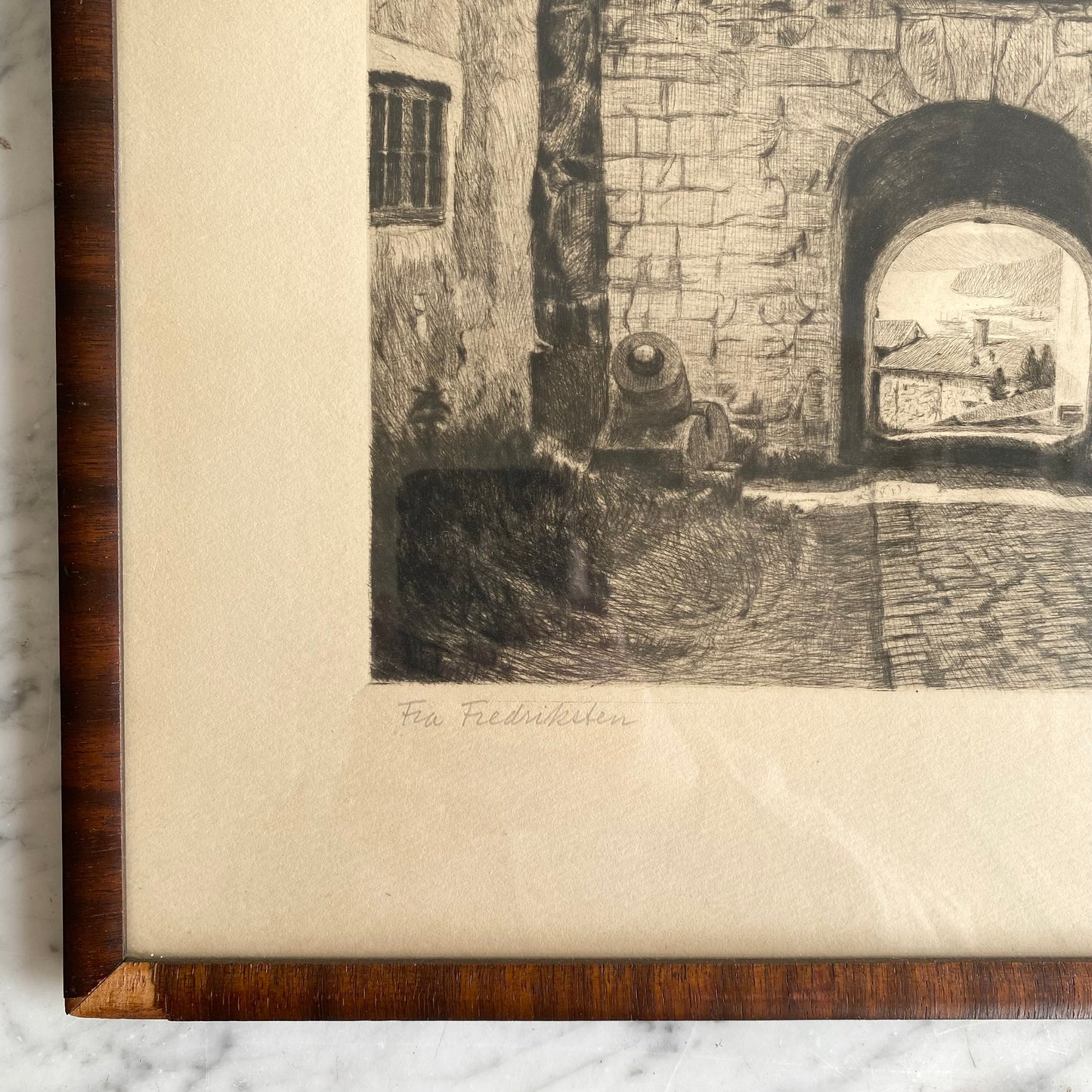 Antique Original Etching Print, Norway (13 x 17)