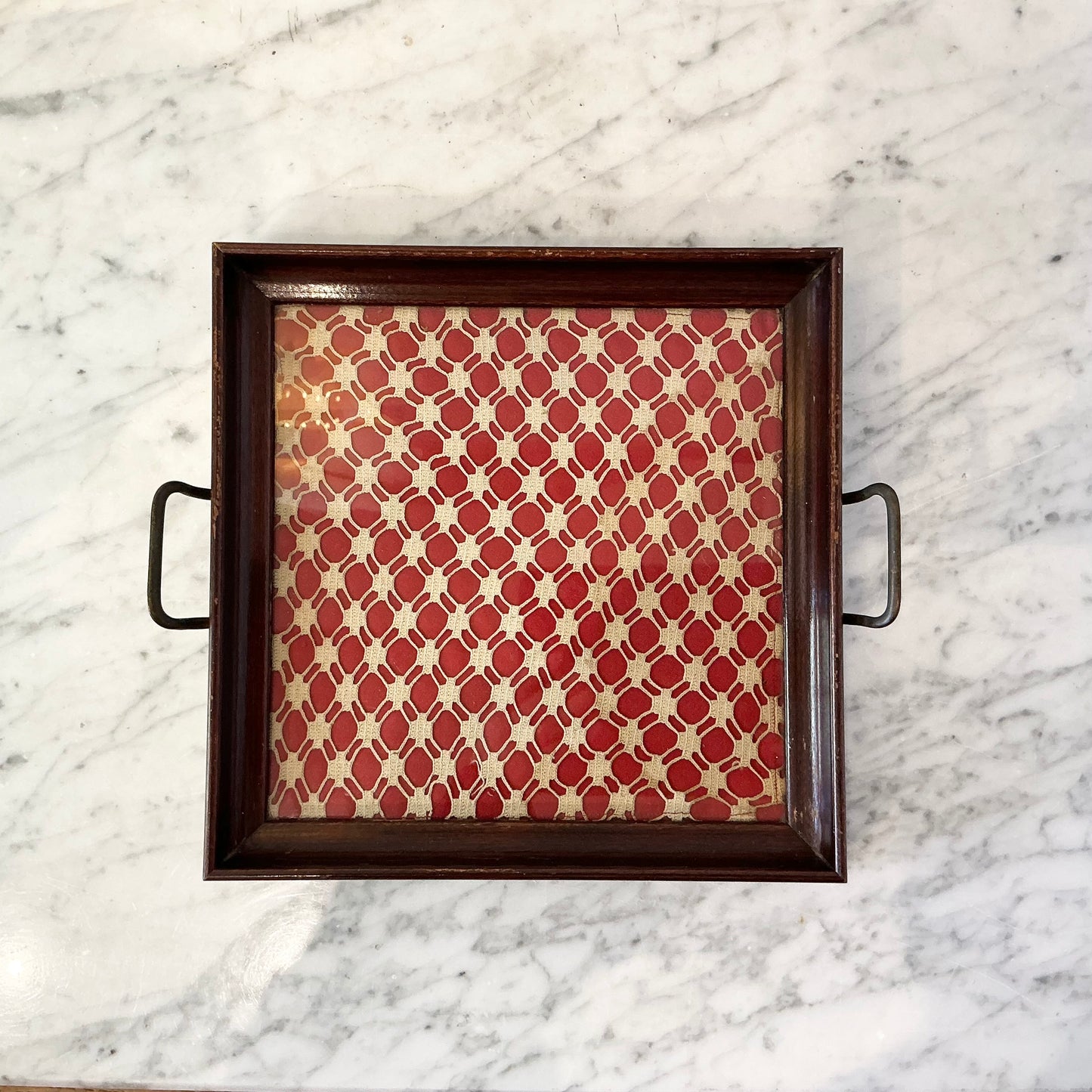 Antique Tray with Lace Interior