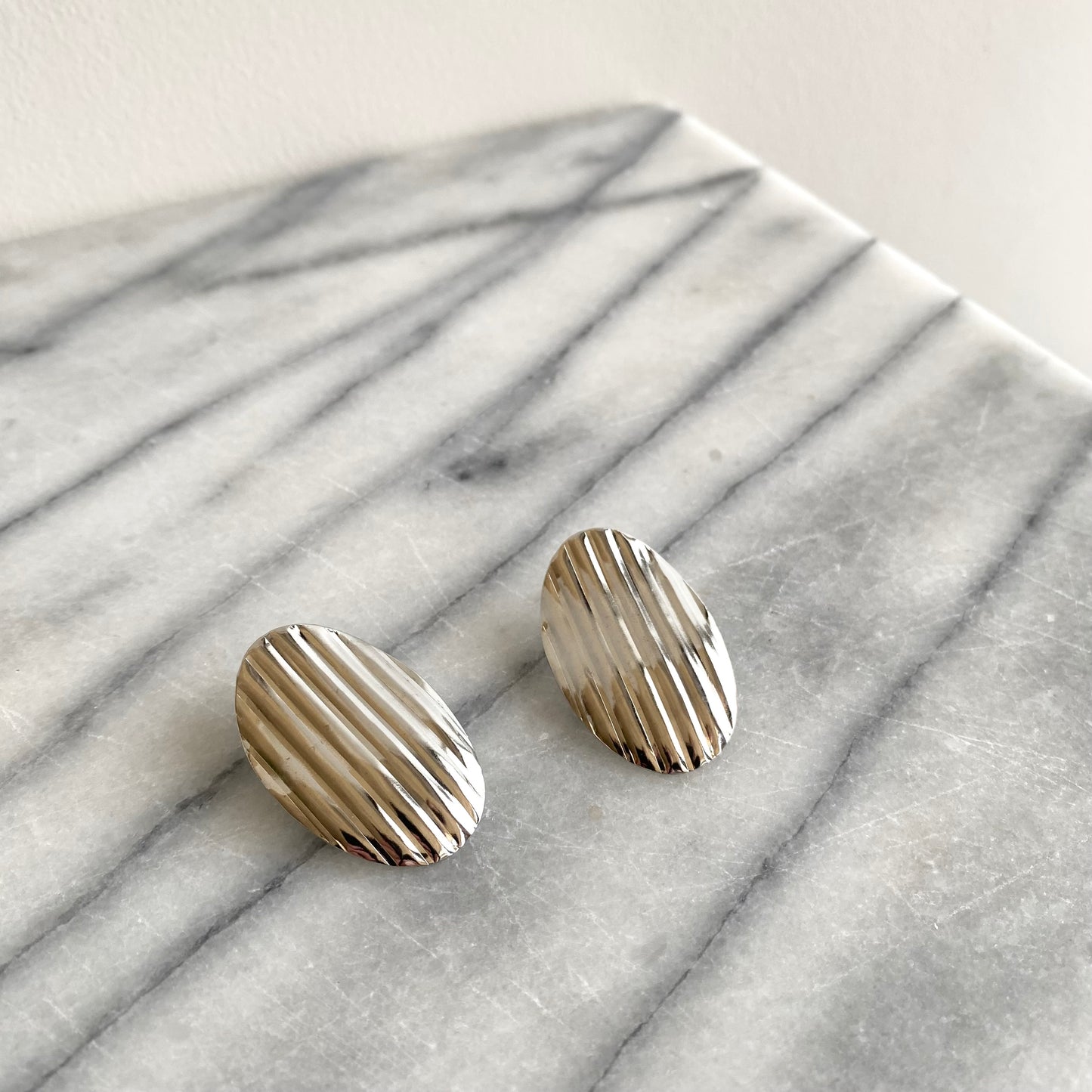 Vintage Silver “Ripple” Earrings