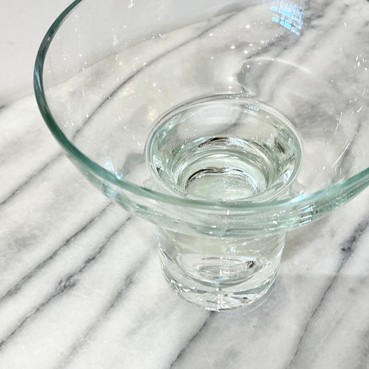 Tall Vintage Scandinavian Glass Candle Stand