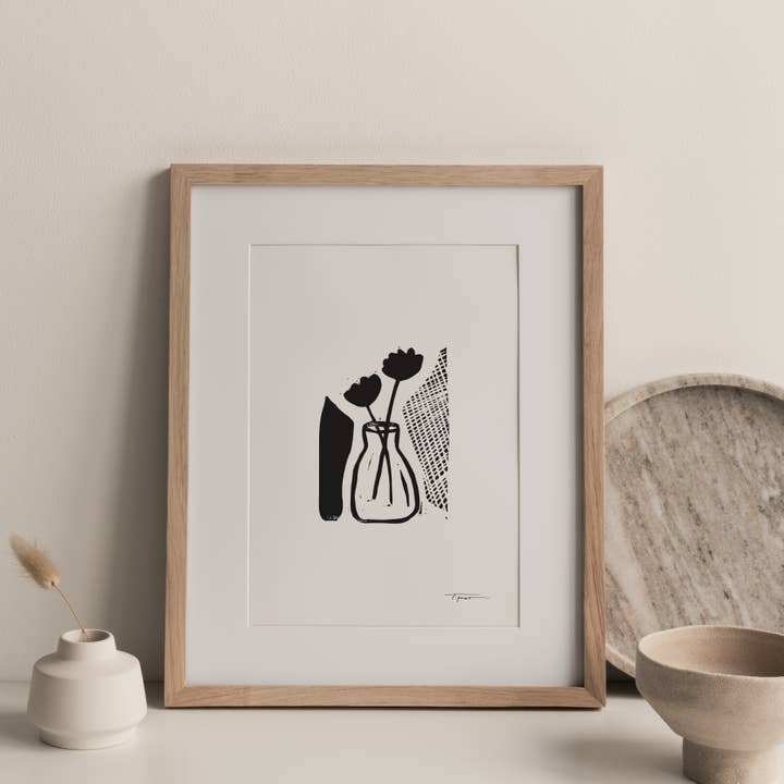 Abstract Floral Mini Block Print (5x7)