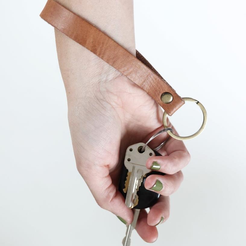 Leather Keychain Wristlet