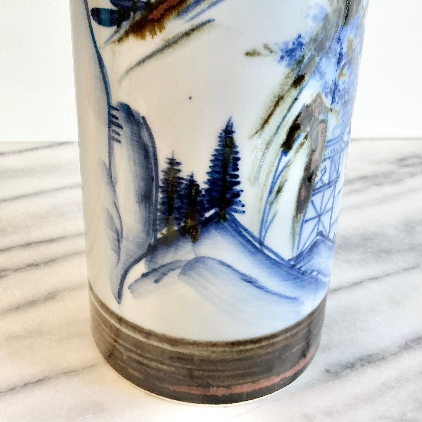 Vintage Ceramic Painted Asian Vase