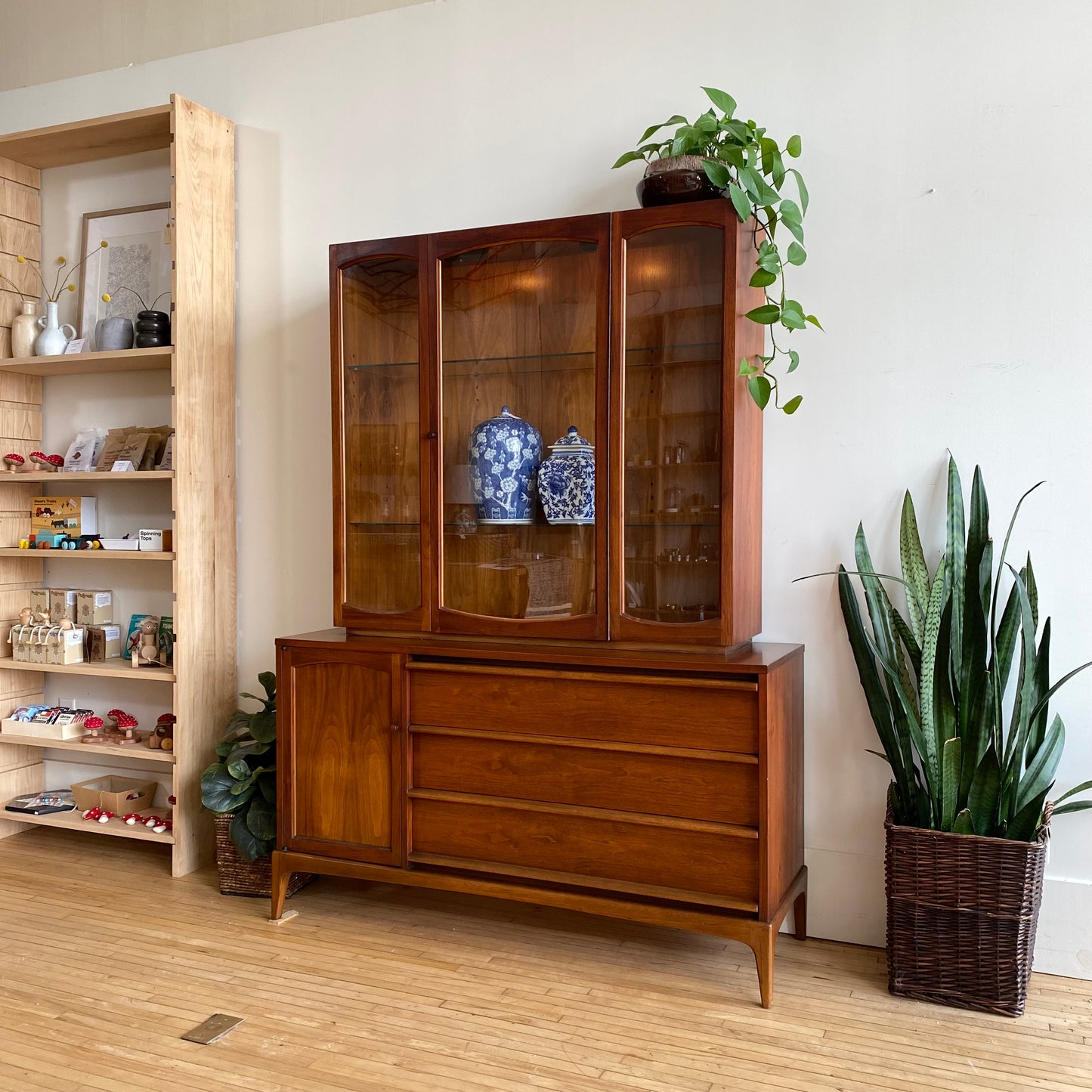 Vintage Walnut Hutch by Lane