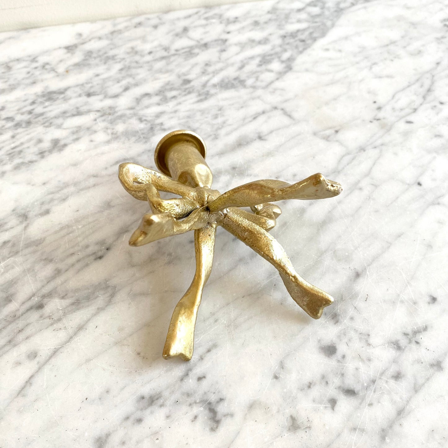 Golden Bow Candle Holder