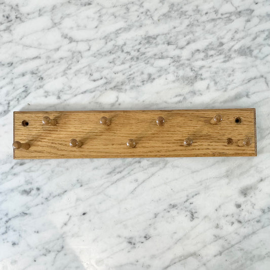 Vintage Oak Peg Rack