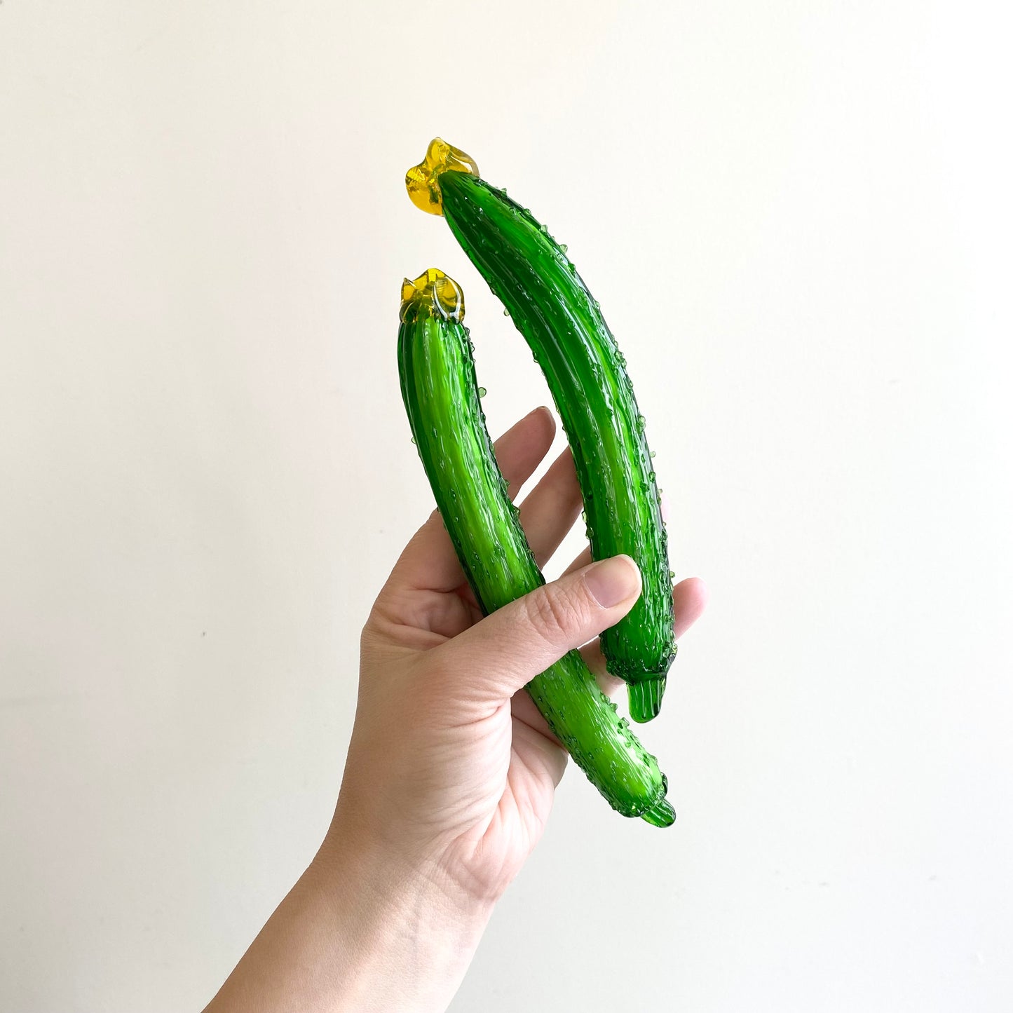 Pair of Vintage Glass Cucumbers