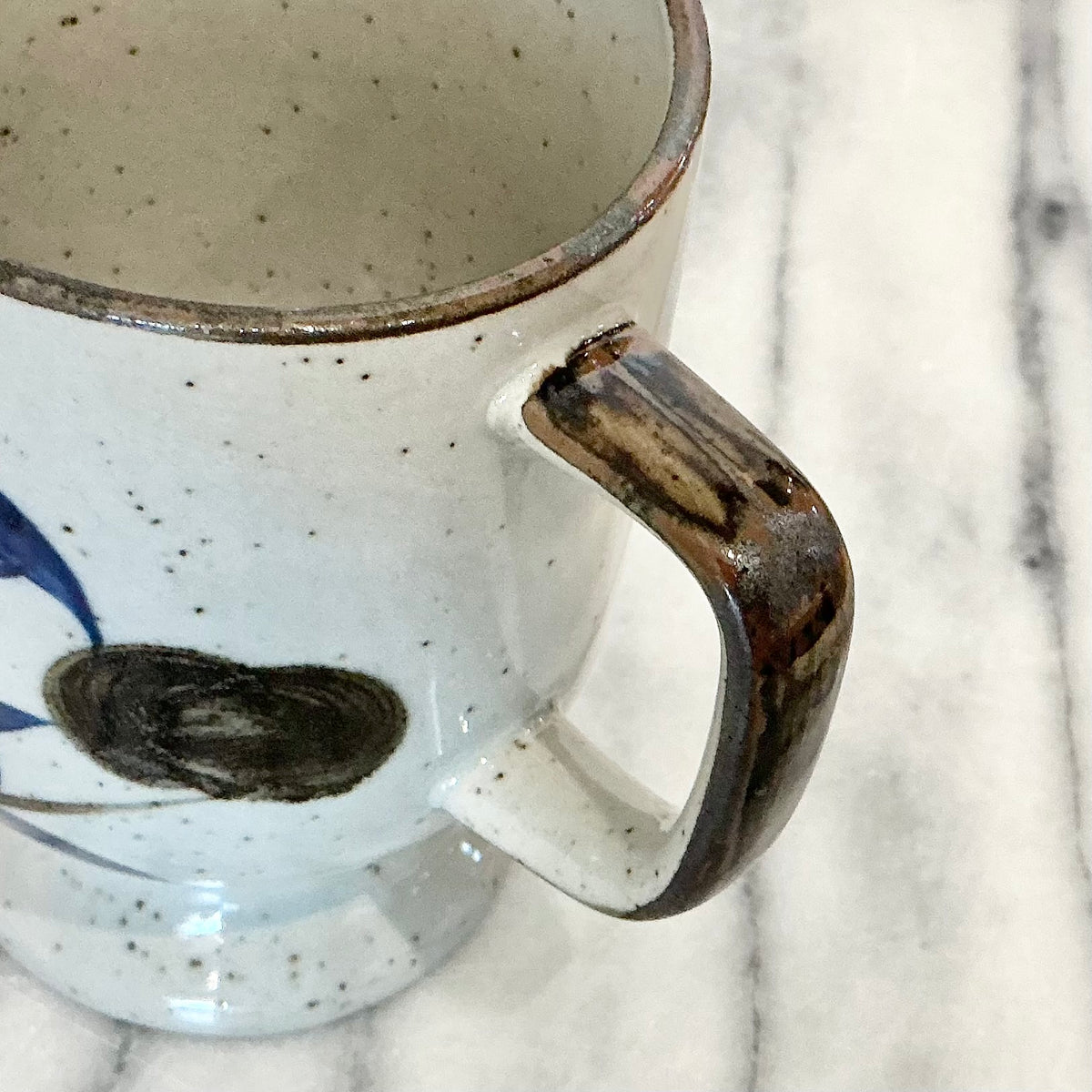 Vintage Footed Ceramic Mug