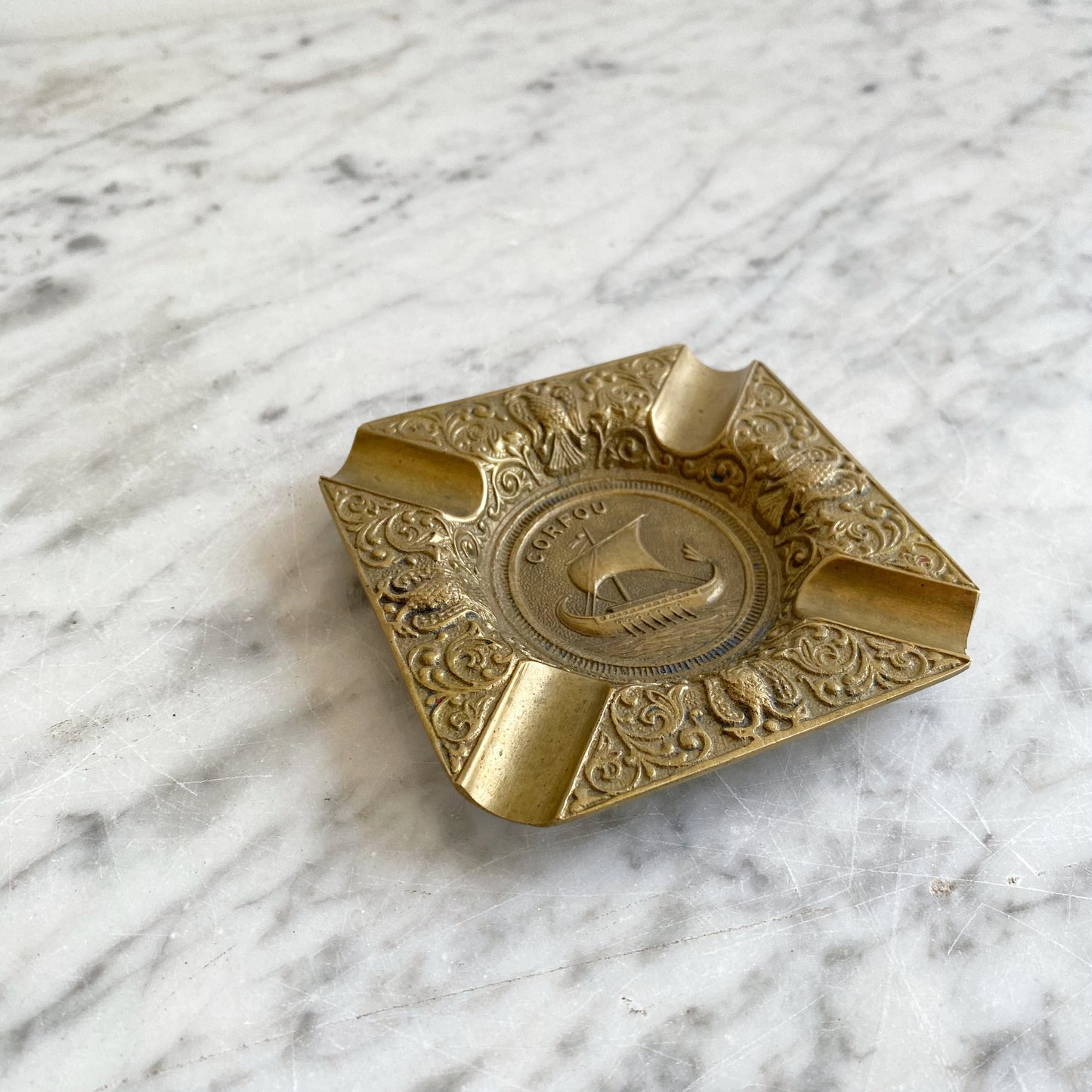 Vintage Brass Ashtray, Corfu Greece (NAUTICAL COLLECTION)