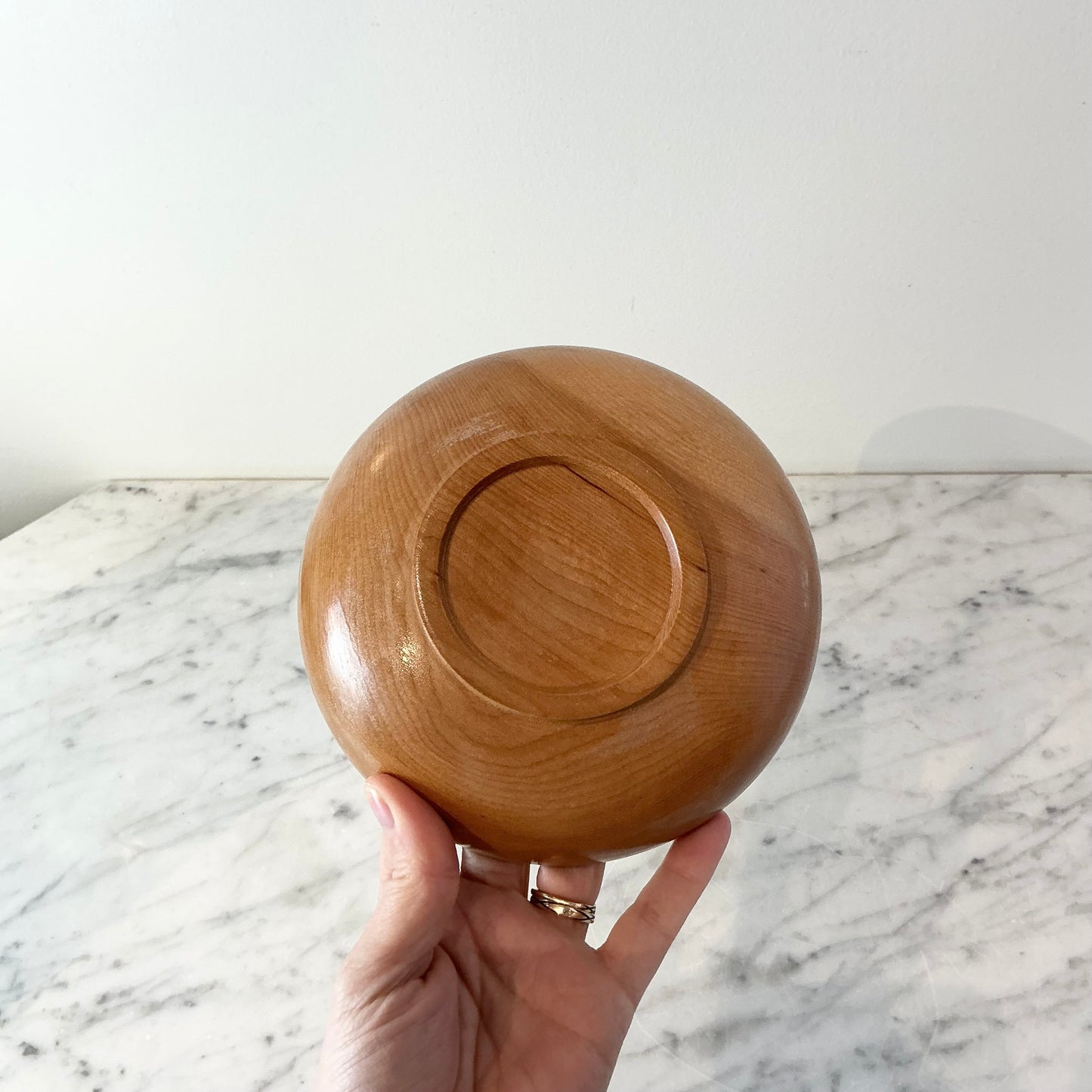 Vintage Turned Wood Bowl, 6”