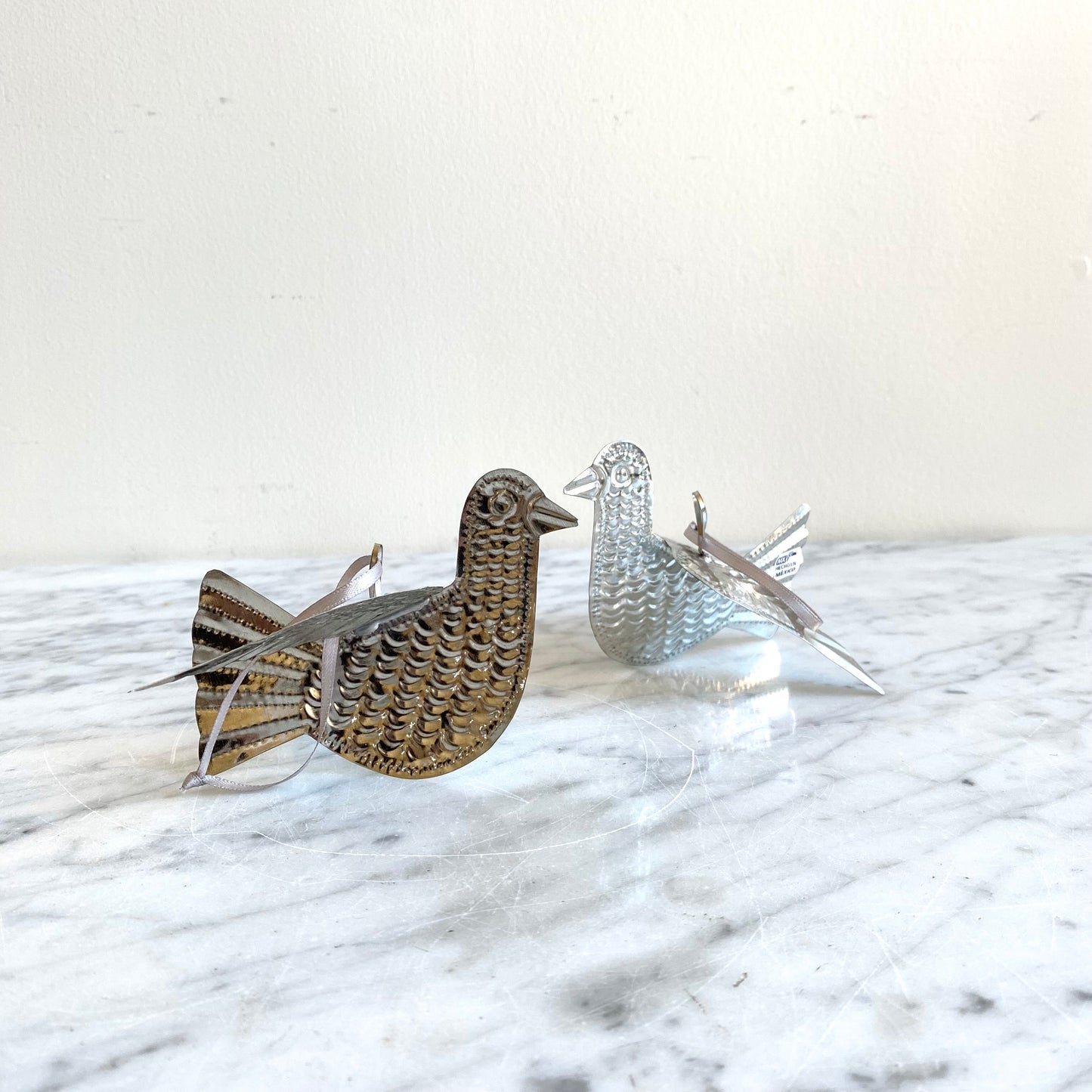 Embossed Tin Dove Ornament (single)