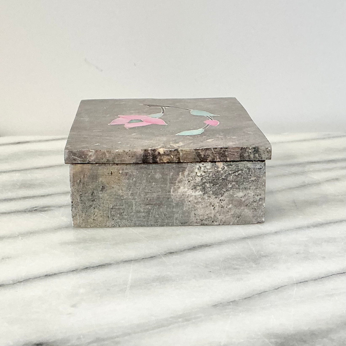 Vintage Stone Box with Inlay