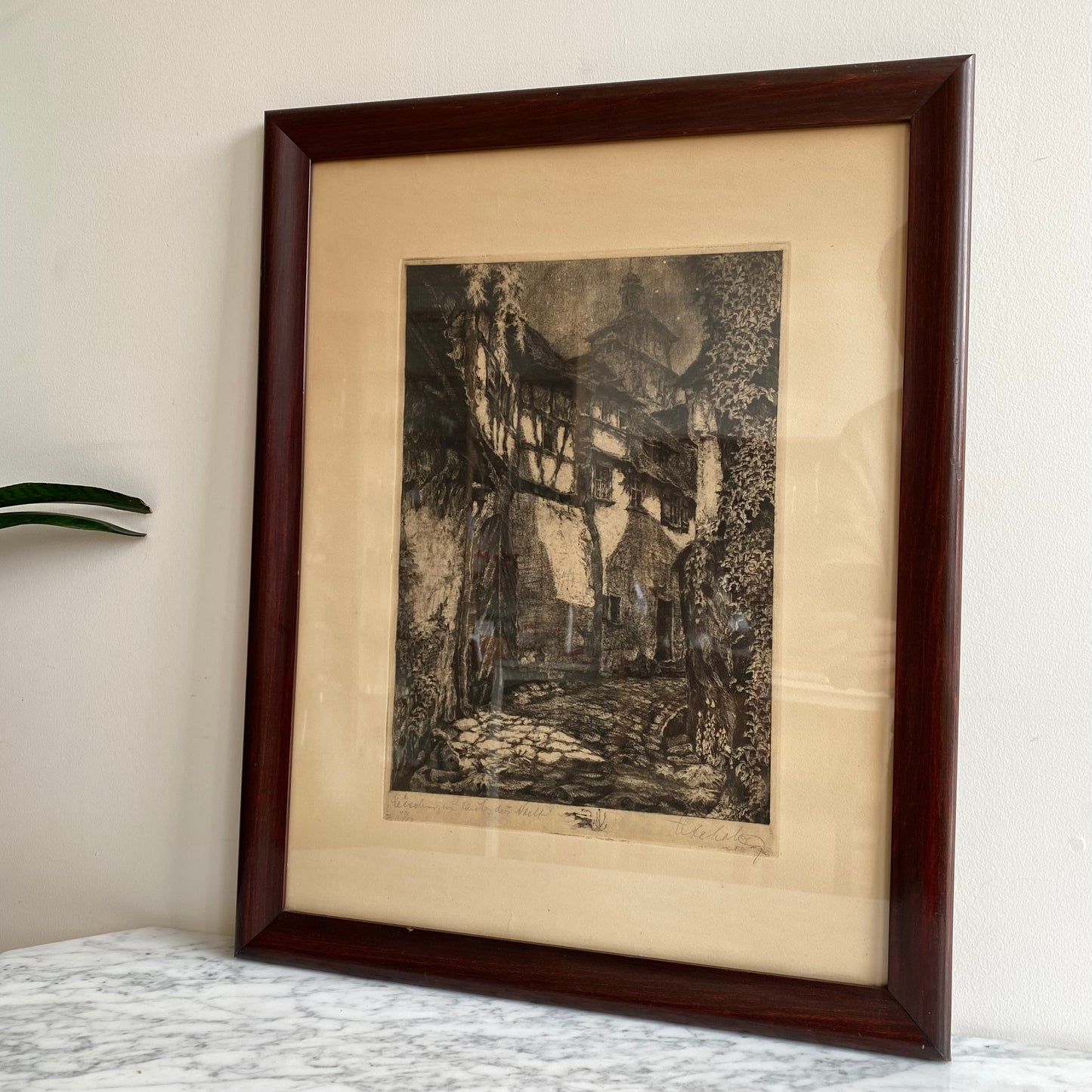 Antique Original Etching / Art Print (19.5 x 24.5)