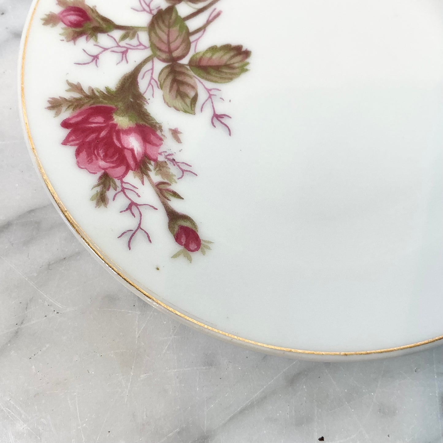 Small Vintage Rose Dishes, Choose Size