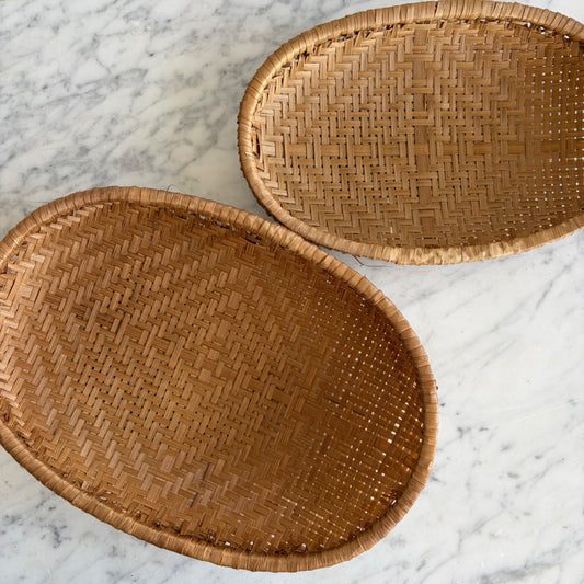 Smoked Oval Bamboo Tray, Choose Size
