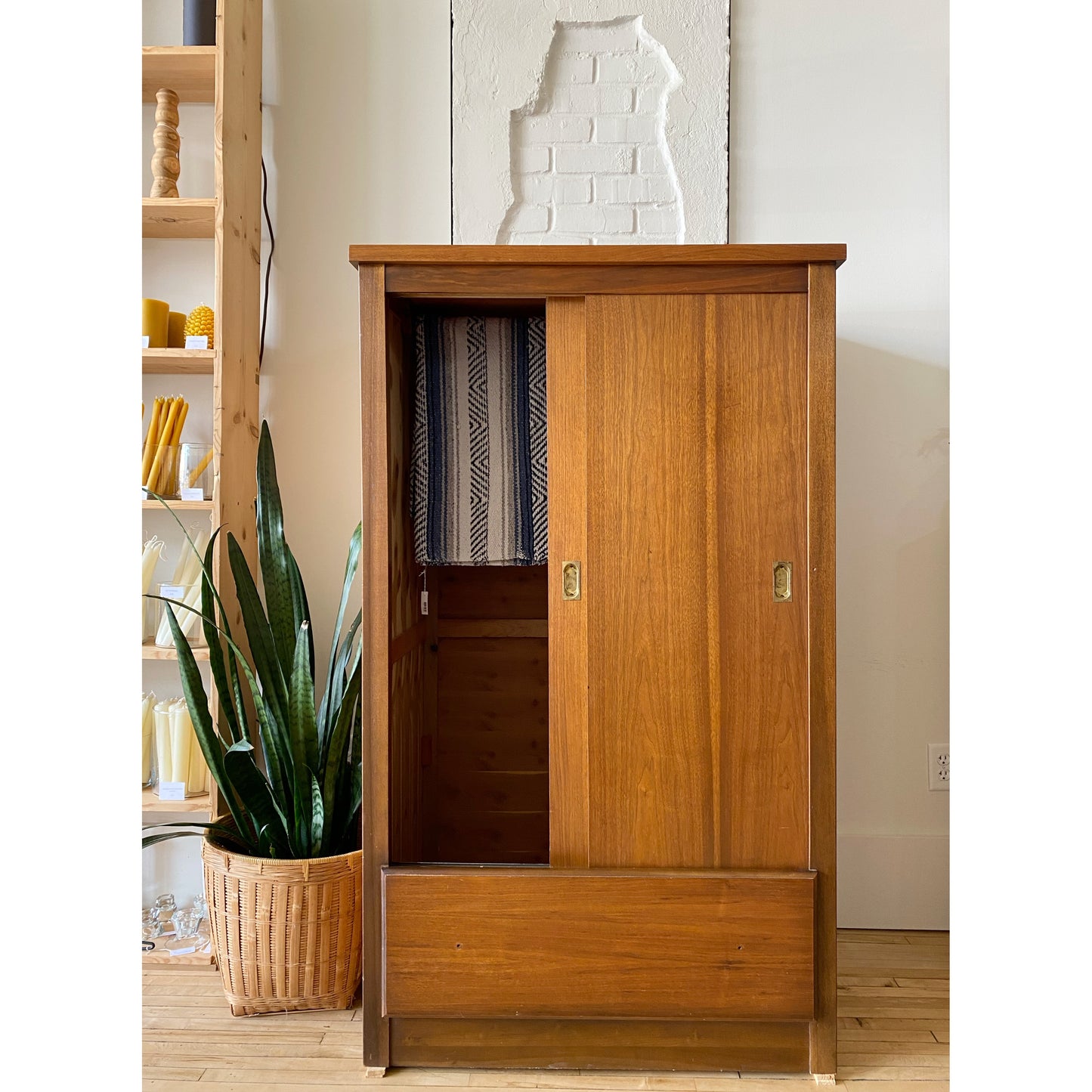 Vintage Mid-century Cedar-lined Teak Wardrobe / Closet