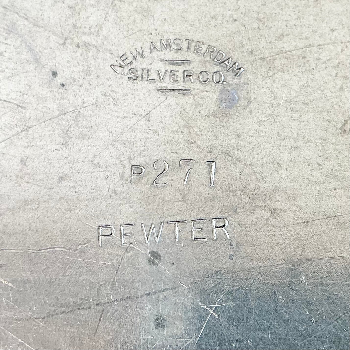 Vintage Scalloped Pewter Tray