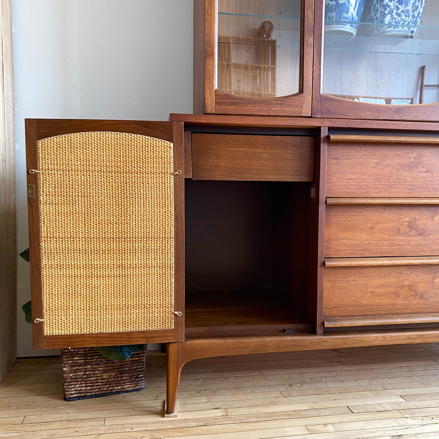 Vintage Walnut Hutch by Lane