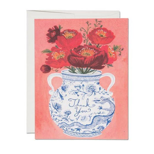 Dragon Vase Thank You Greeting Card