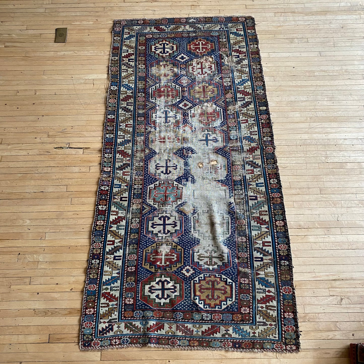 Antique Hand-knotted Russian Shirvan Rug (3'5" x 6'9")