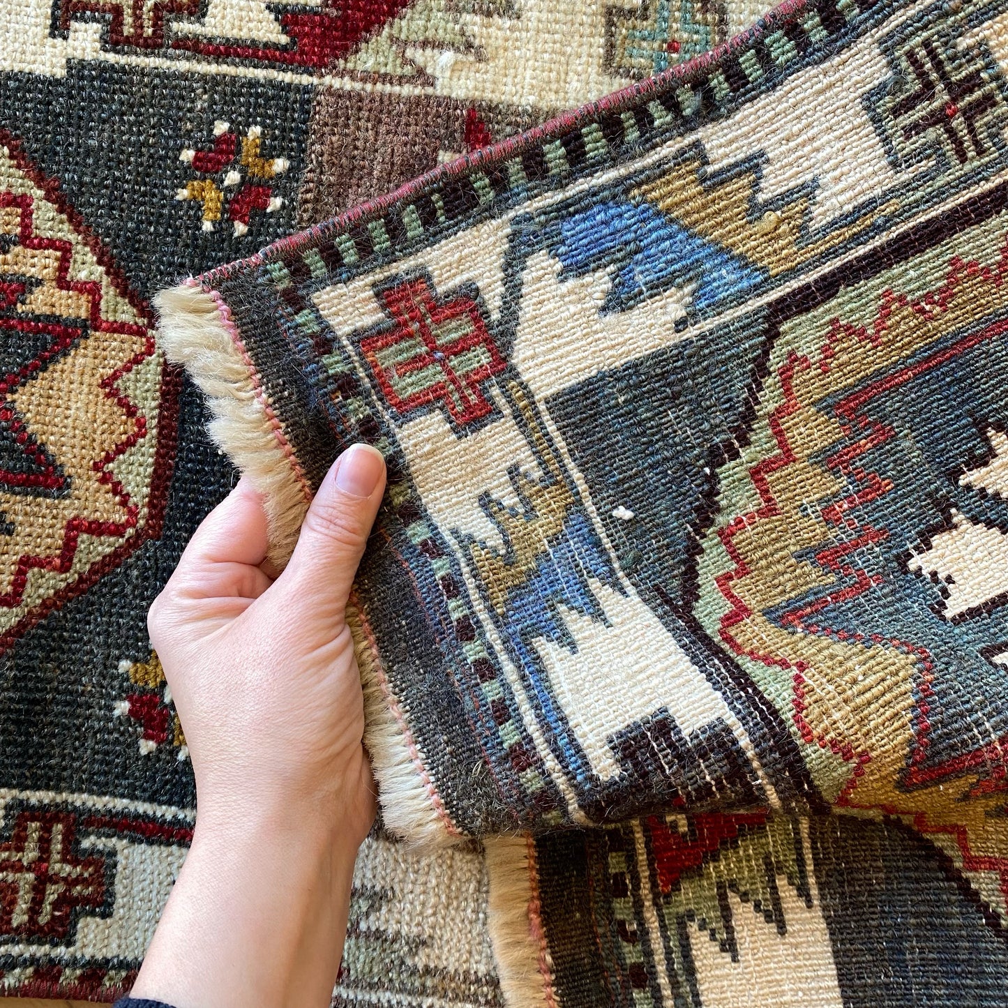 Vintage Turkish Mini Rug (3’6” x 1’5.5”)