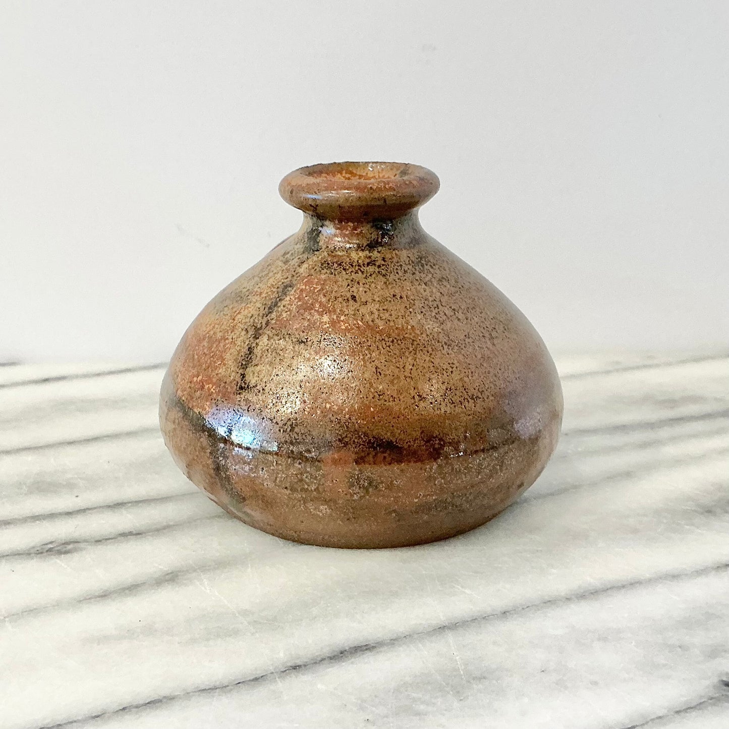 Small Vintage Bud Vase with Curly-Q Handle