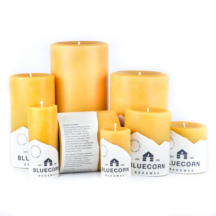 3" Small Beeswax Pillar Candle