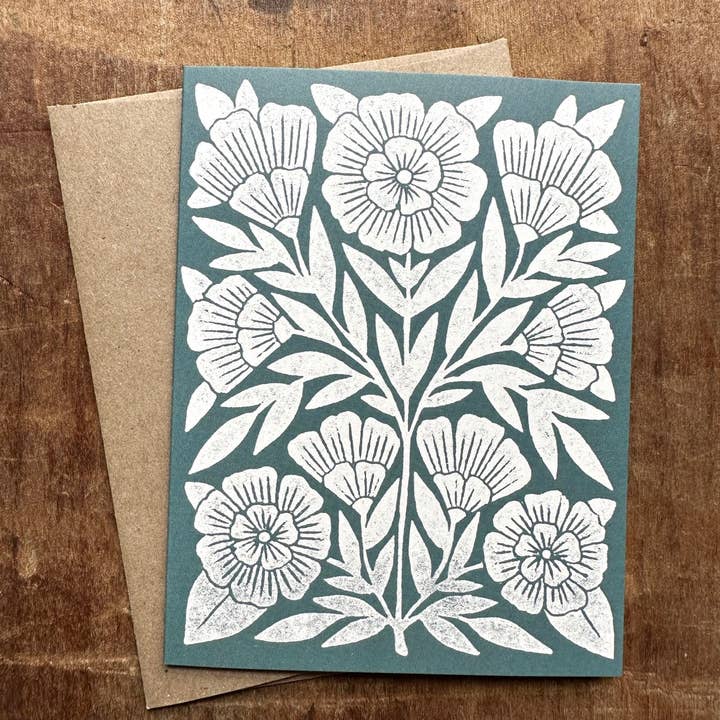 Blank Floral Greeting Card