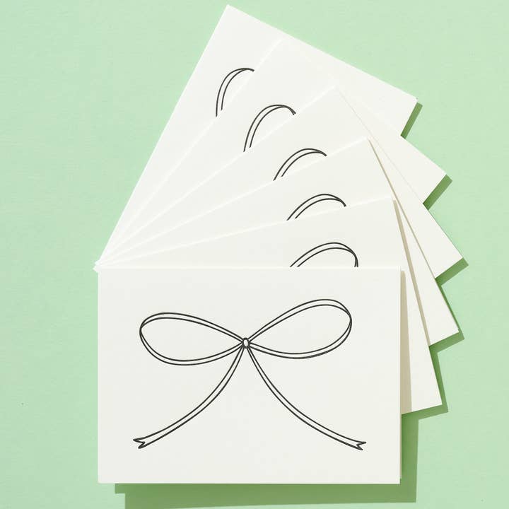 Box Set: Bow Pattern Letterpress Card