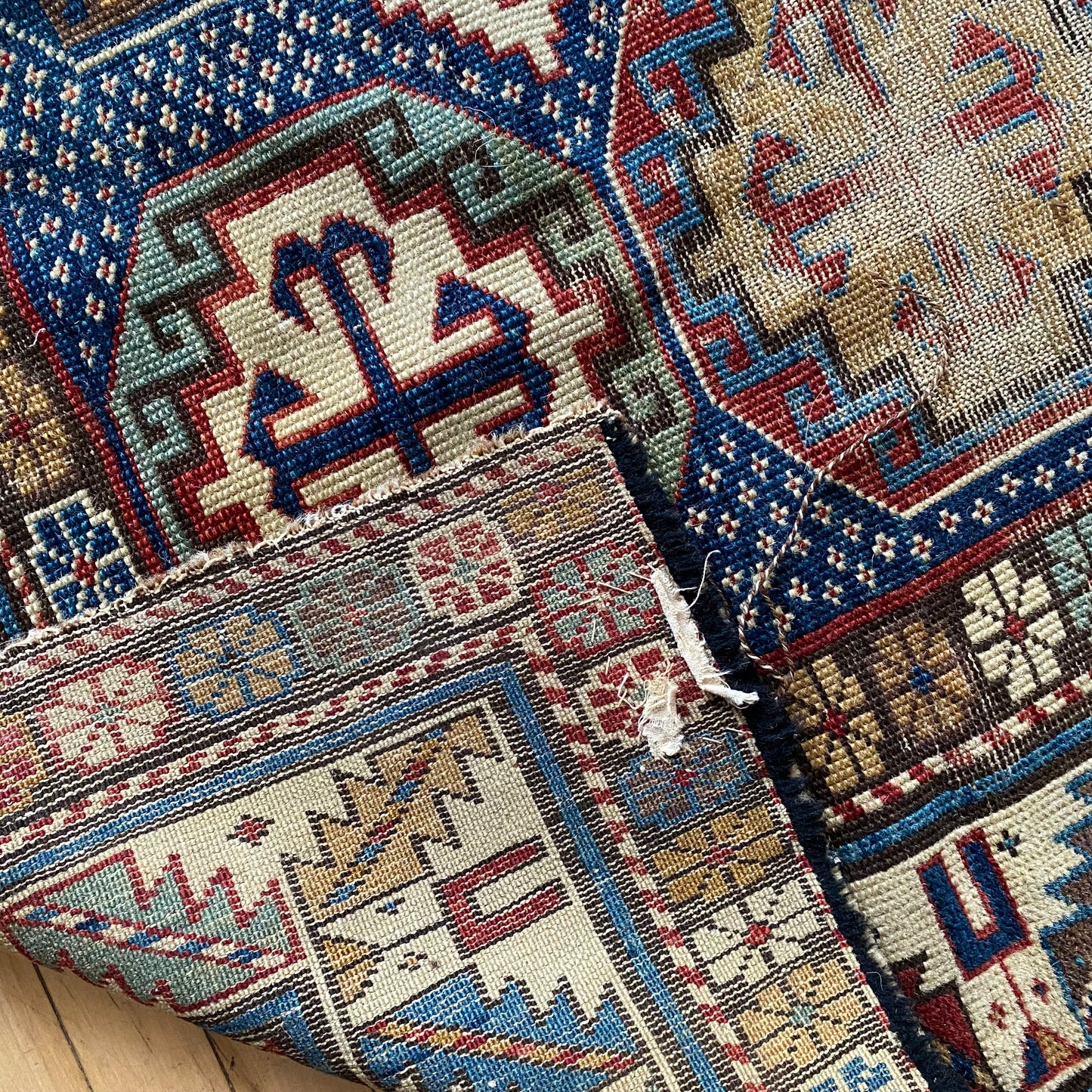 Antique Hand-knotted Russian Shirvan Rug (3'5" x 6'9")