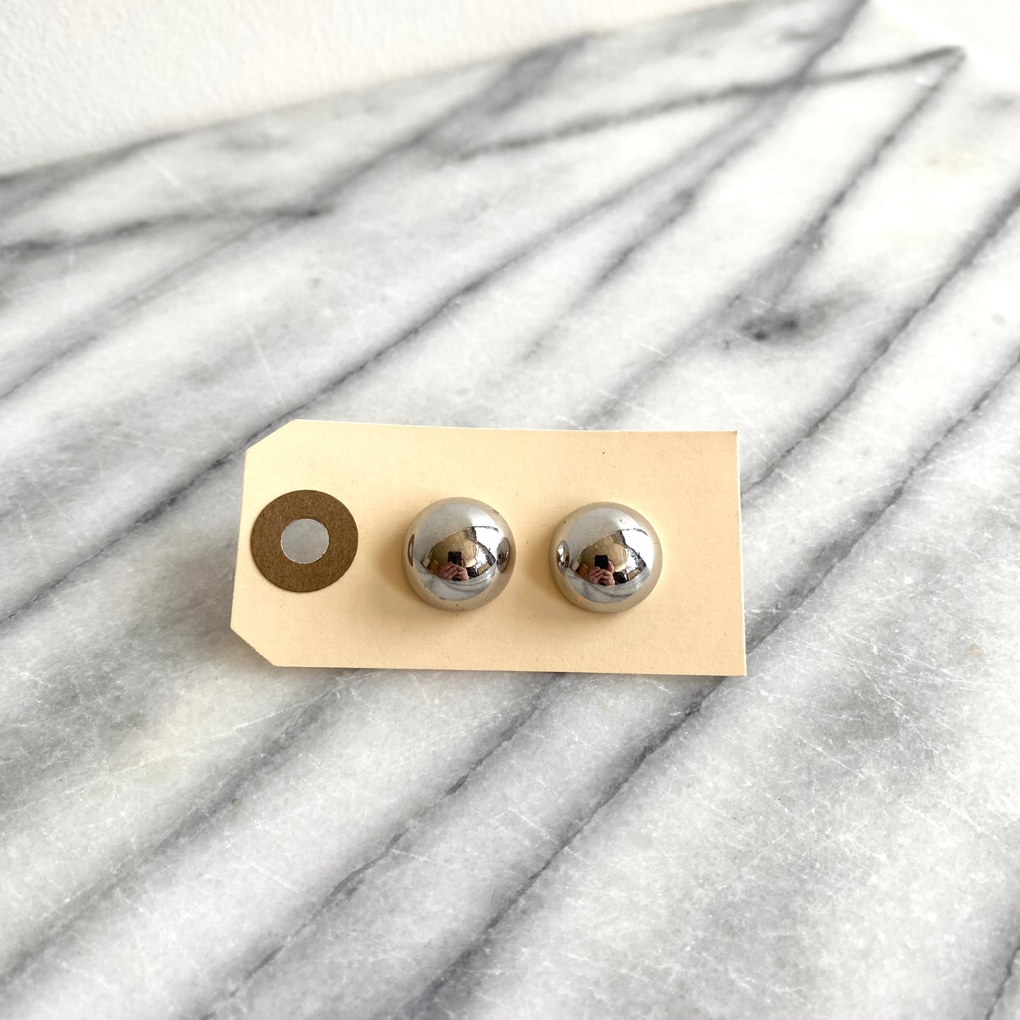 Vintage Rounded Chrome Earrings