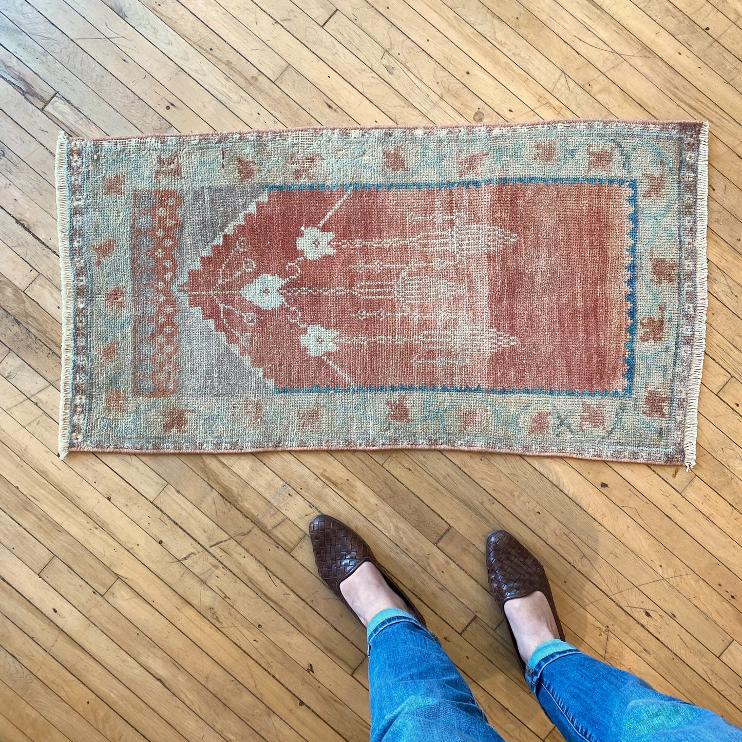 Vintage Turkish Mini Rug (3’4” x 1’9”)