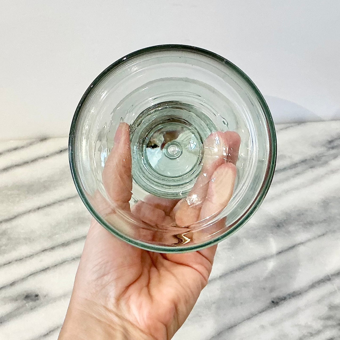 Vintage Dual Green Glass Candle Holder