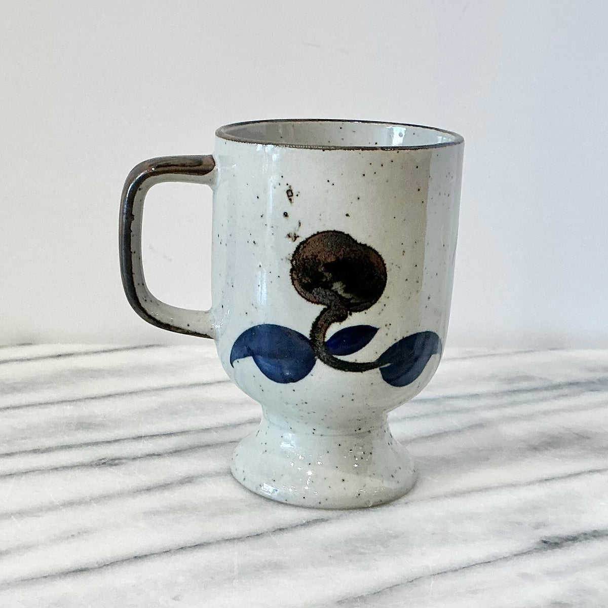 Vintage Footed Ceramic Mug