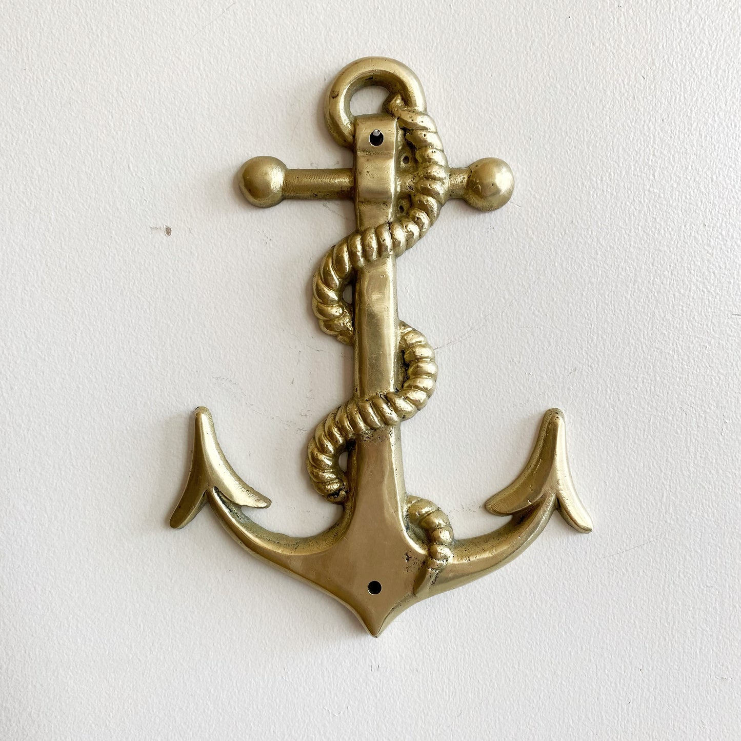 Vintage Brass Anchor Wall Decor, 8.5”