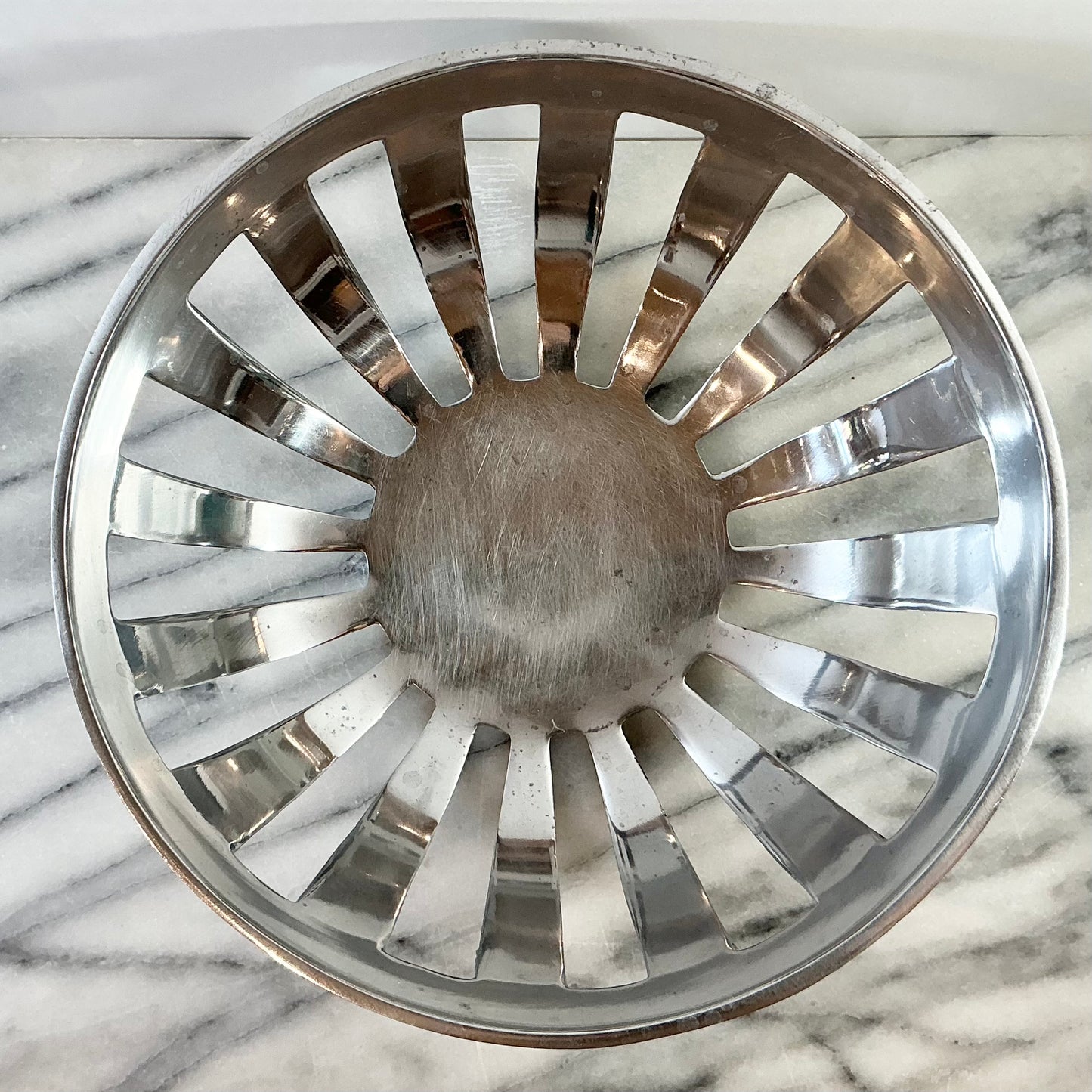 Vintage Sculptural Silver Fruit Bowl