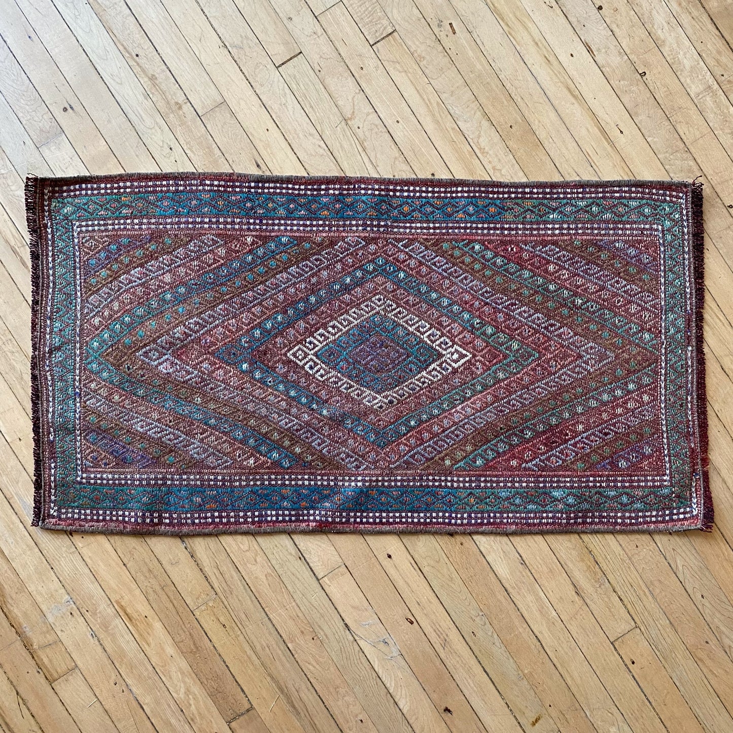 Vintage Hand-Woven Turkish Mini Rug (1'6" x 2'9.5")