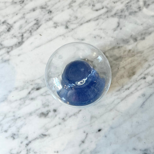 Found Glass Hourglass with Blue Sand