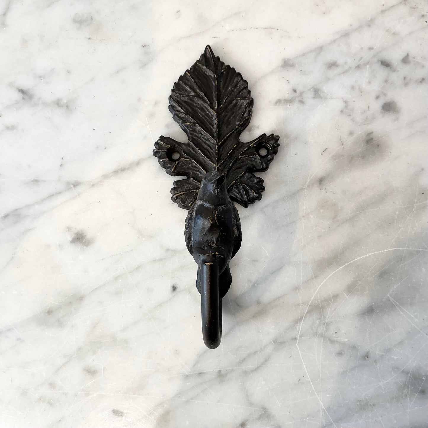 Found Bird + Leaf Hook