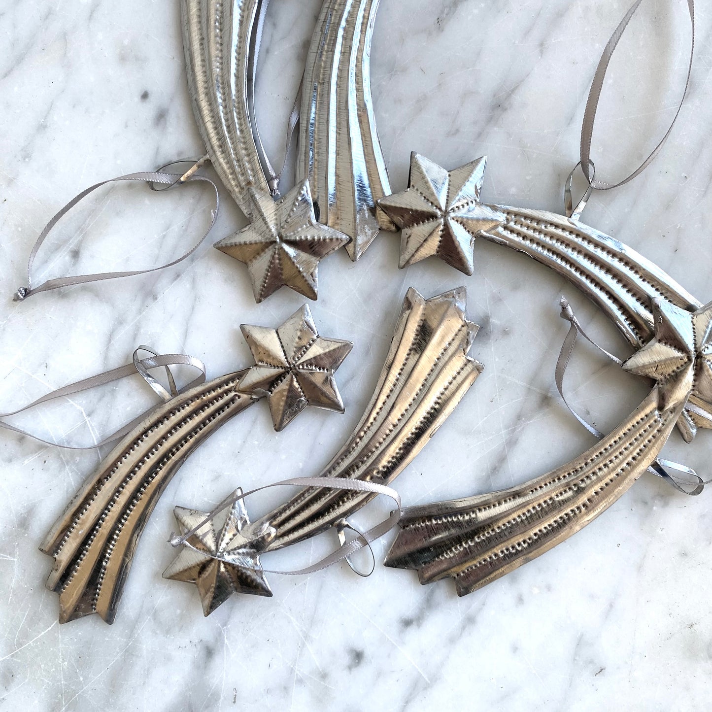 Embossed Tin Shooting Star Ornament