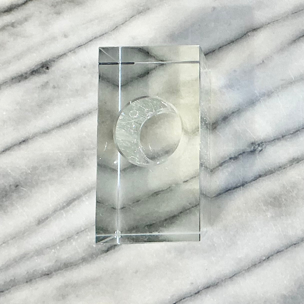 Vintage Heavy Crystal "Block" Vase