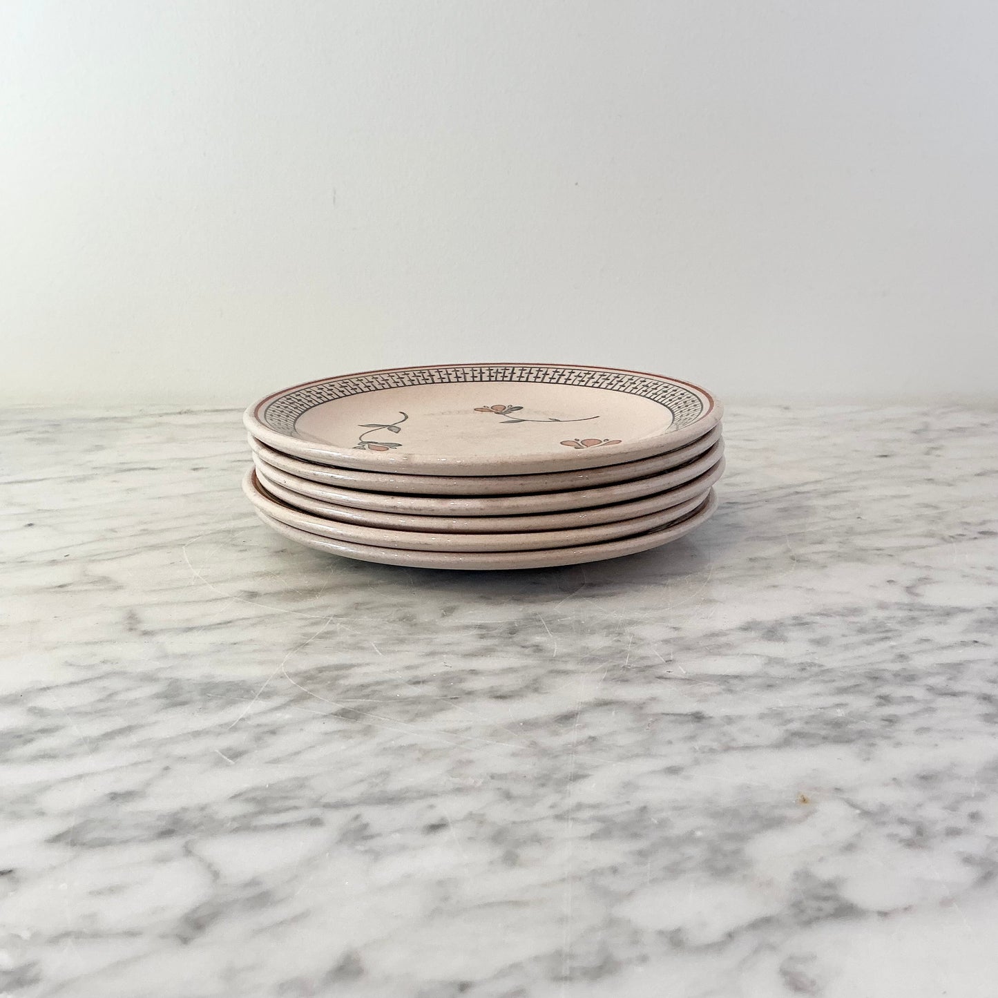 S/6 Vintage English Ceramic Saucers