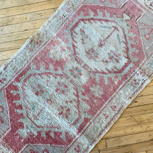 Vintage Turkish Mini Rug (3’6” x 1’9.5”)