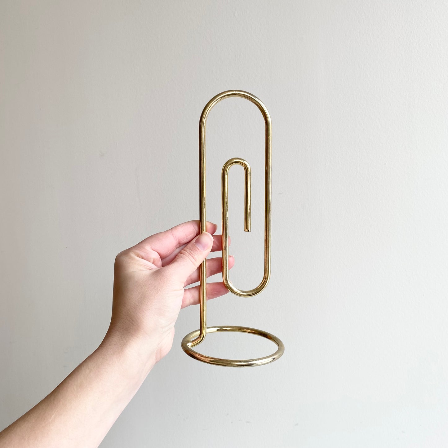 Giant Brass Paperclip Note Holder, 9"