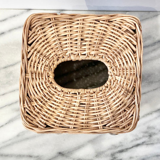 Vintage Wicker Tissue Box Cover