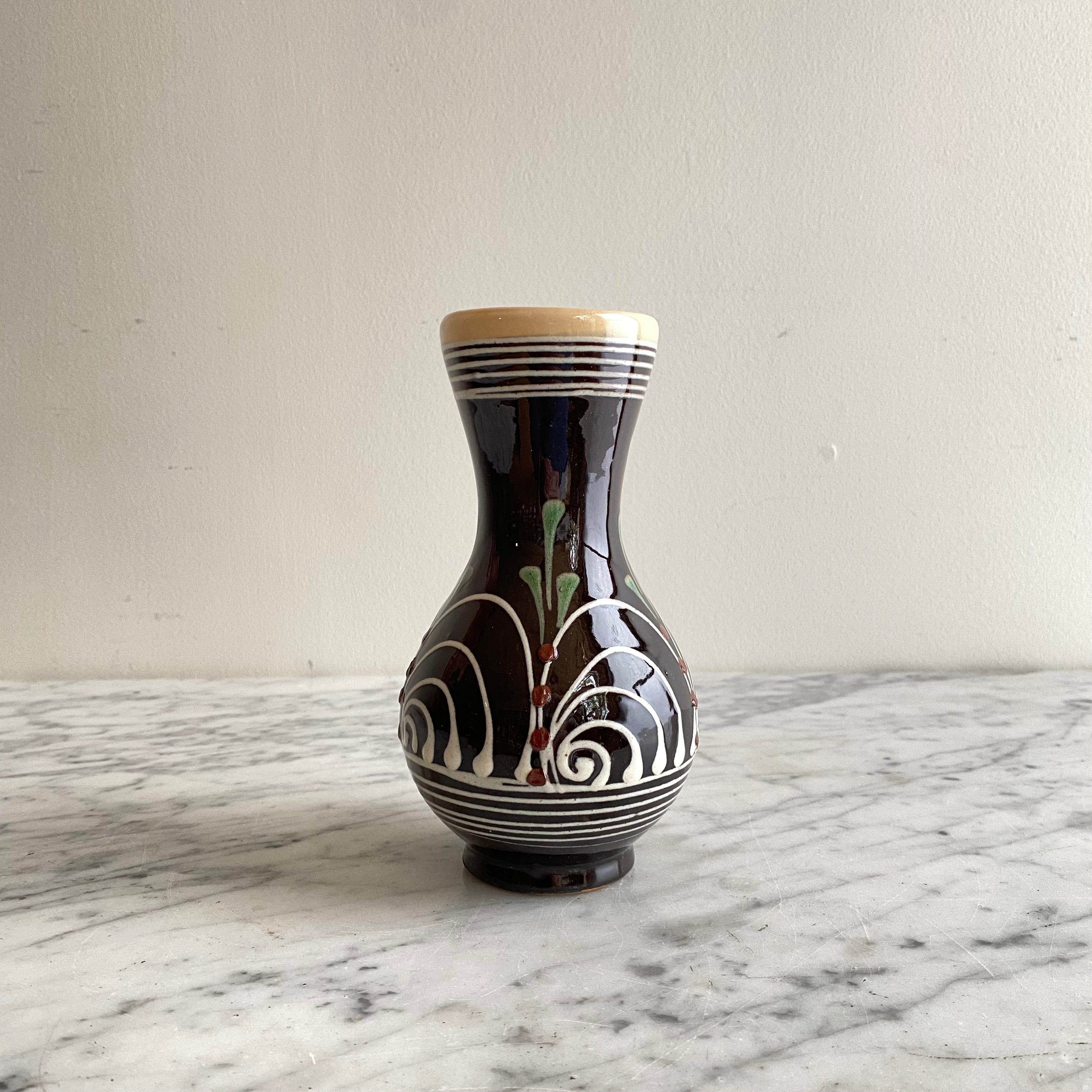 Small Vintage Hungarian Folk Art Pitcher, 6.5
