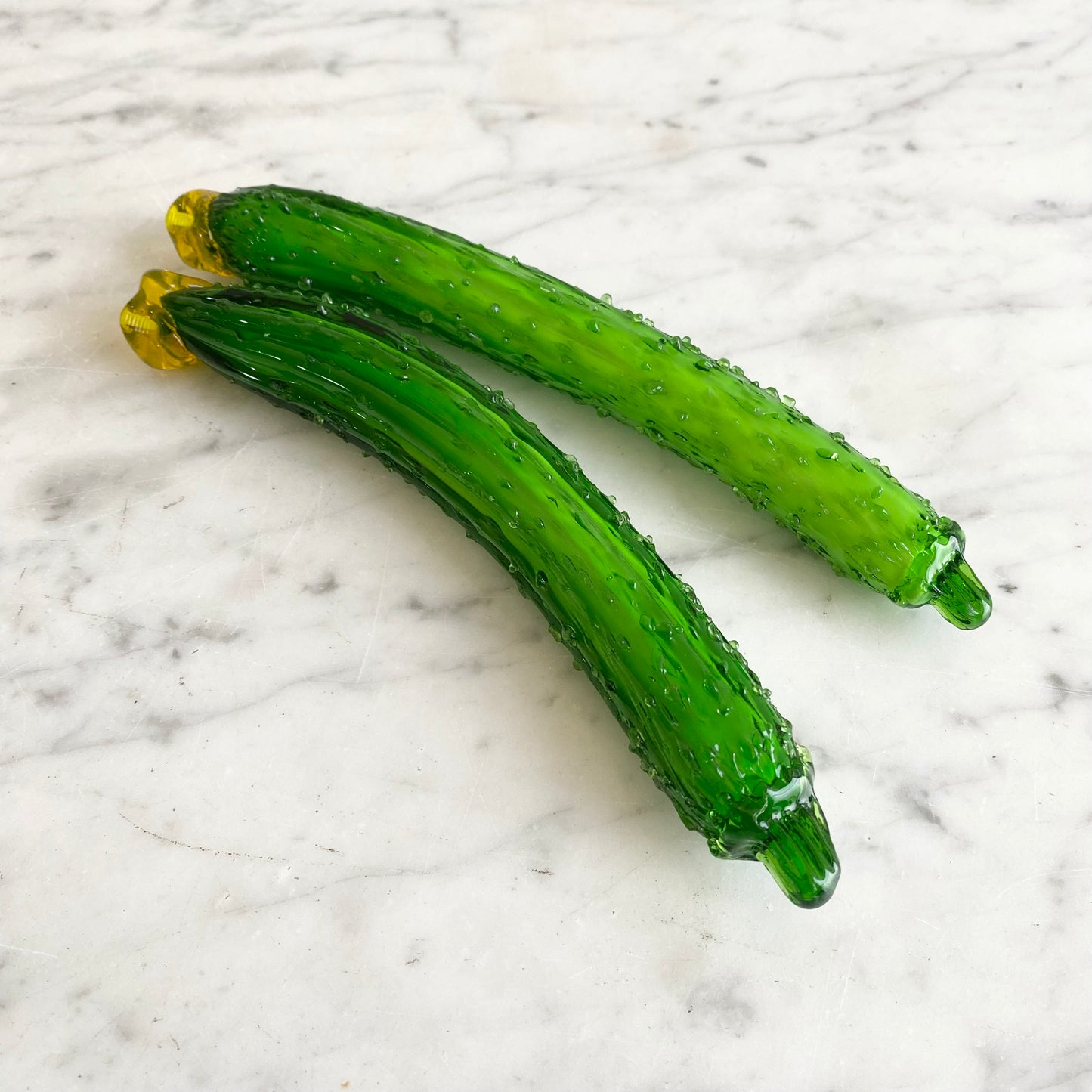 Pair of Vintage Glass Cucumbers