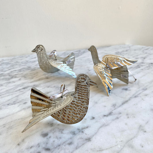 Embossed Tin Dove Ornament (single)