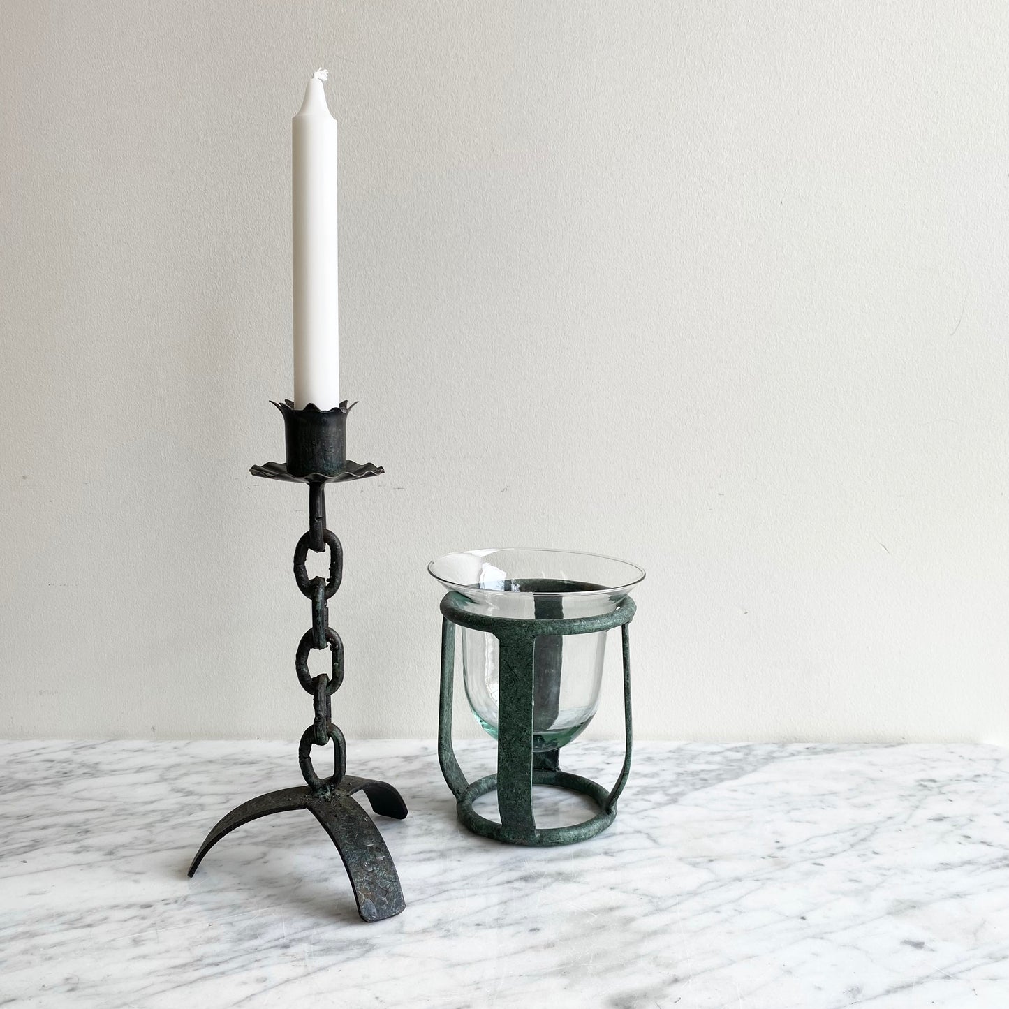 Vintage Iron “Chain” Candle Holder